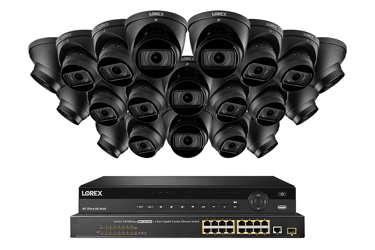 Lorex 4K (32 Camera Capable) 8TB Wired NVR System with Nocturnal 3 Smart IP Dome Cameras Featuring Motorized Varifocal Lens and 30FPS Recording - Lorex Corporation