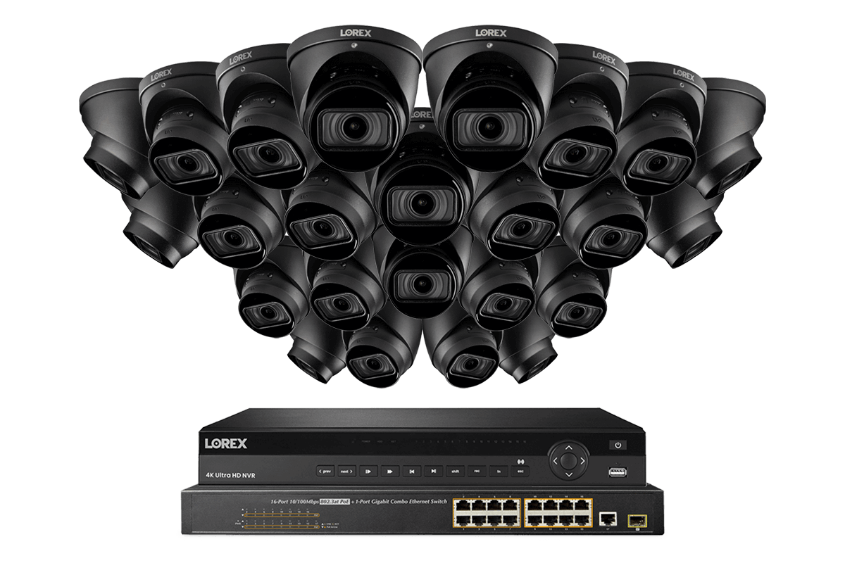 Lorex 4K (32 Camera Capable) 8TB Wired NVR System with Nocturnal 3 Smart IP Dome Cameras Featuring Motorized Varifocal Lens and 30FPS Recording - Lorex Corporation