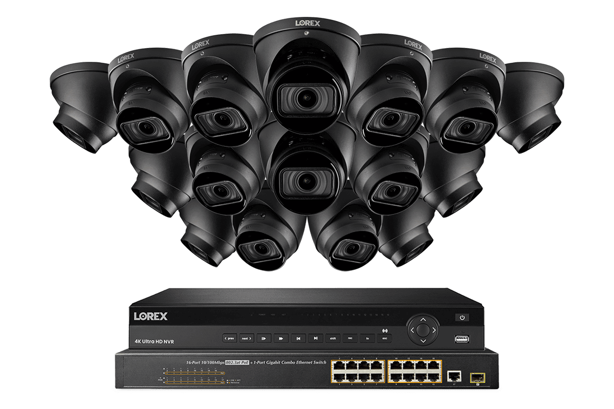 Lorex 4K (32 Camera Capable) 8TB Wired NVR System with Nocturnal 3 Smart IP Dome Cameras Featuring Motorized Varifocal Lens and 30FPS Recording - Lorex Corporation