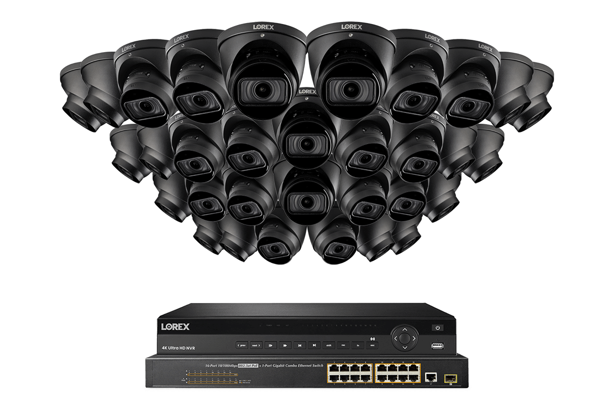 Lorex 4K (32 Camera Capable) 8TB Wired NVR System with Nocturnal 3 Smart IP Dome Cameras Featuring Motorized Varifocal Lens and 30FPS Recording - Lorex Corporation