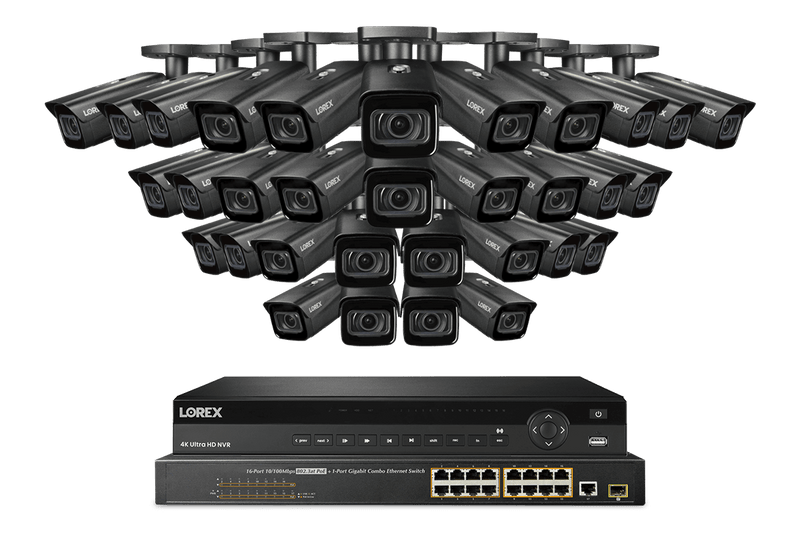 Lorex 4K (32 Camera Capable) 8TB Wired NVR System with Nocturnal 4 Smart IP Bullet Cameras Featuring Motorized Varifocal Lens, Vandal Resistant and 30FPS Recording - Lorex Corporation