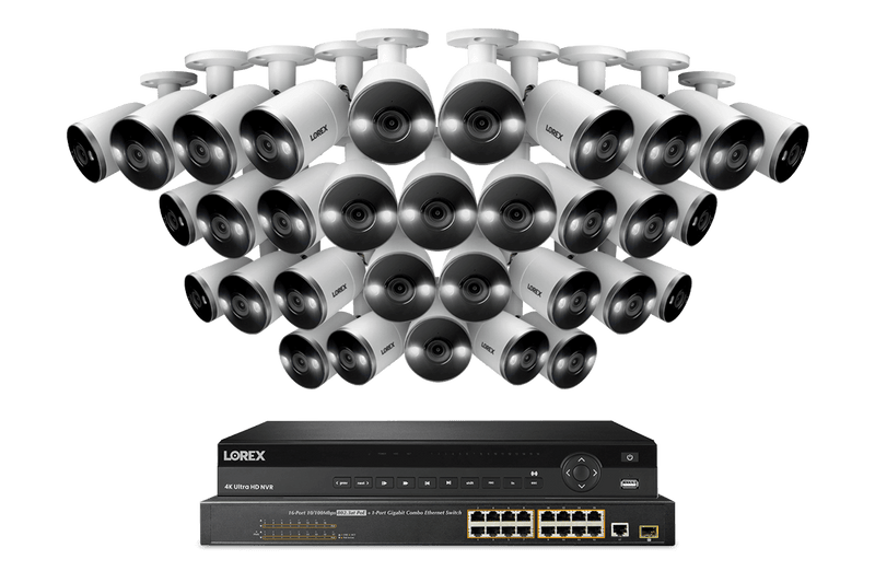 Lorex 4K 32-Channel 8TB Wired NVR System with Active Deterrence Bullet Security Cameras - Lorex Corporation