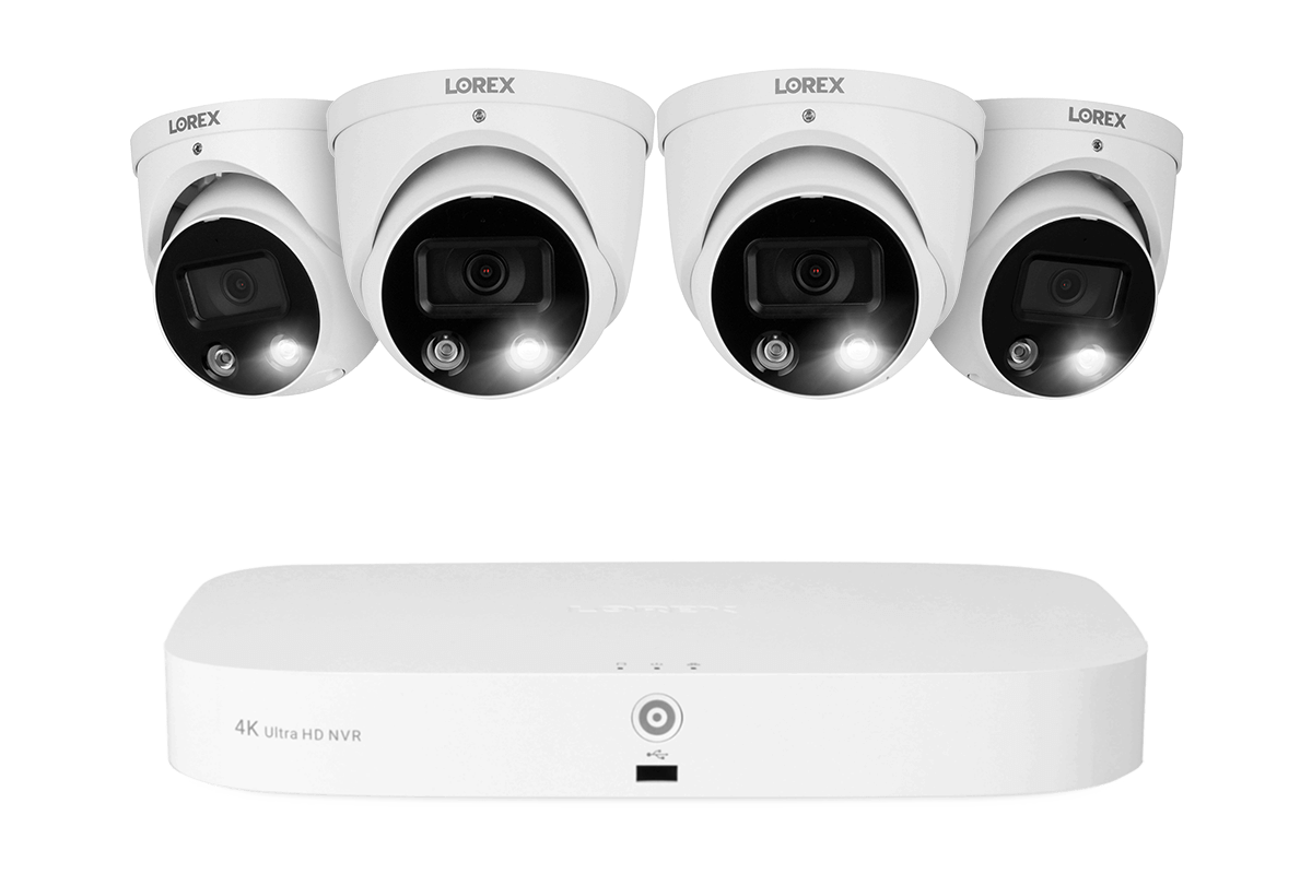 Lorex 8-channel Fusion NVR System with 4 Smart Deterrence Security Cameras - Lorex Corporation