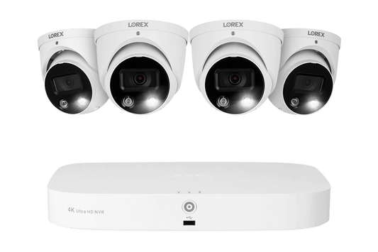 Lorex 8-channel Fusion NVR System with 4 Smart Deterrence Security Cameras - Lorex Corporation