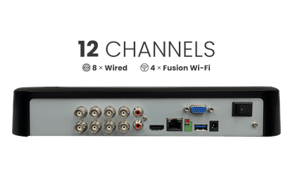 Lorex Fusion 4K 12 Channels (8 Wired and 4 Wi-Fi) 2TB Wired DVR System with 4 Smart Deterrence Cameras - Lorex Corporation