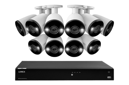 Lorex Fusion 4K (16 Camera Capable) 3TB Wired NVR System with Bullet Cameras Featuring Smart Deterrence and Two-Way Talk - Lorex Corporation