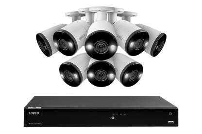 Lorex Fusion 4K (16 Camera Capable) 3TB Wired NVR System with Bullet Cameras Featuring Smart Deterrence and Two-Way Talk - Lorex Corporation