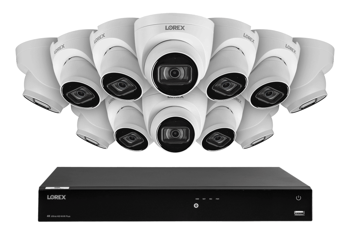 Lorex Fusion 4K 16Channel 3TB Wired NVR System with IP Dome Cameras