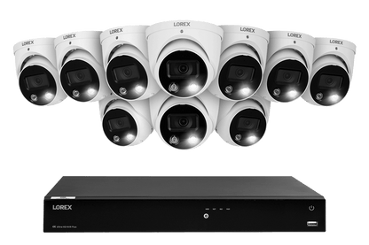 Lorex Fusion 4K 16-Channel 3TB Wired NVR System with Smart Deterrence Dome Security Cameras - Lorex Corporation