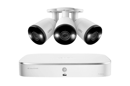 Lorex Fusion 4K 16-Channel (8 Wired + 8 Wi-Fi) 2TB NVR System with 3 Bullet Cameras Featuring Smart Deterrence and 2-Way Talk - Amazon - Lorex Corporation