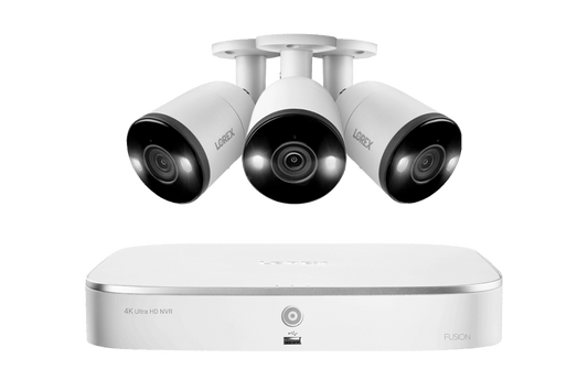 Lorex Fusion 4K 16-Channel (8 Wired + 8 Wi-Fi) 2TB NVR System with 3 Bullet Cameras Featuring Smart Deterrence and 2-Way Talk - Amazon - Lorex Corporation