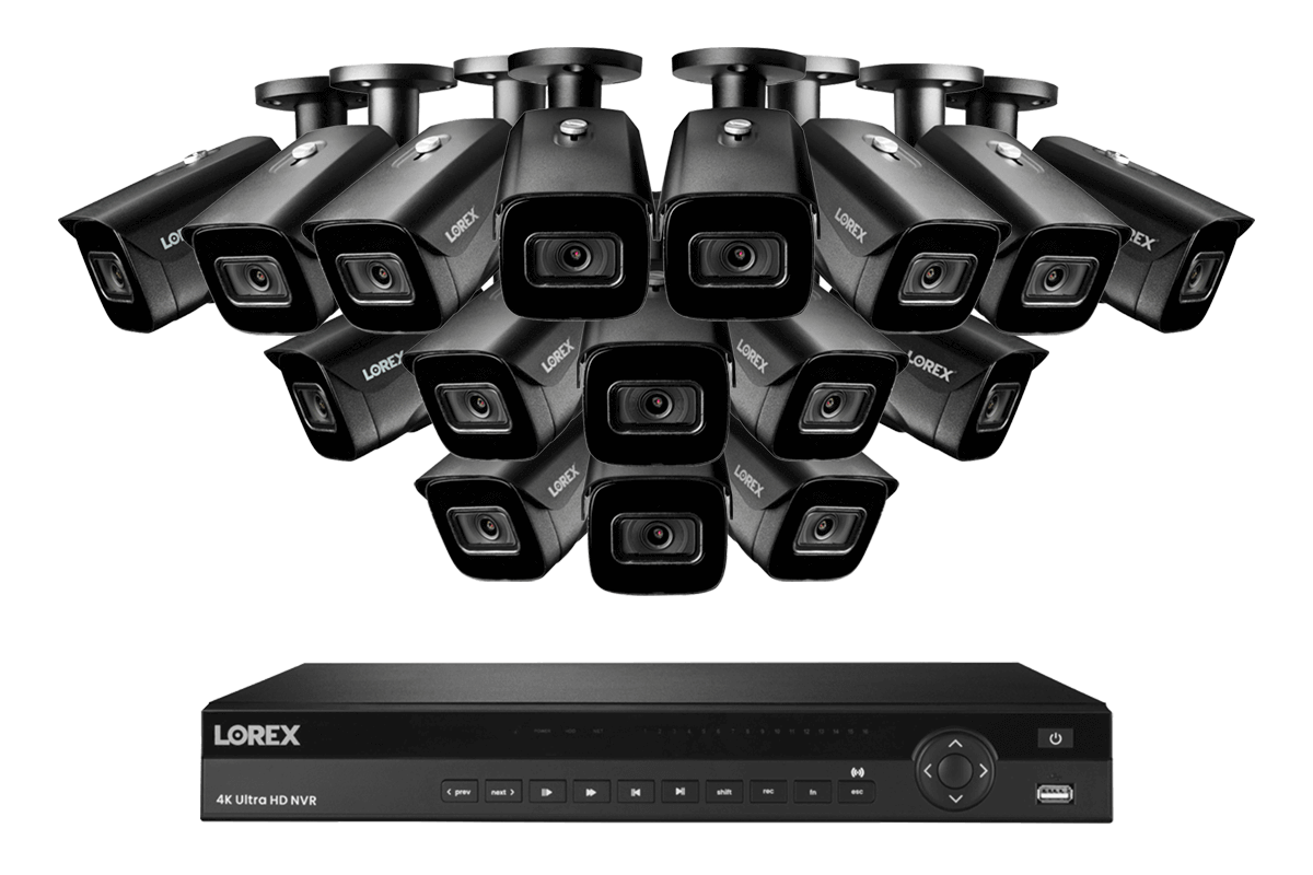 Lorex Nocturnal 3 4K (16 Camera Capable) 4TB NVR System with Smart IP Bullet Security Cameras with Listen-In Audio and 30FPS - Lorex Corporation