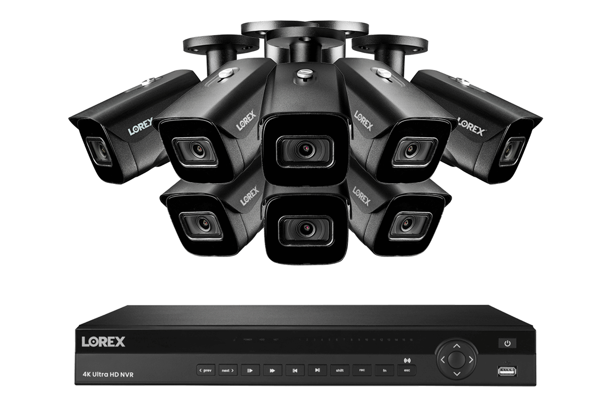 Lorex Nocturnal 3 4K (16 Camera Capable) 4TB NVR System with Smart IP Bullet Security Cameras with Listen-In Audio and 30FPS - Lorex Corporation