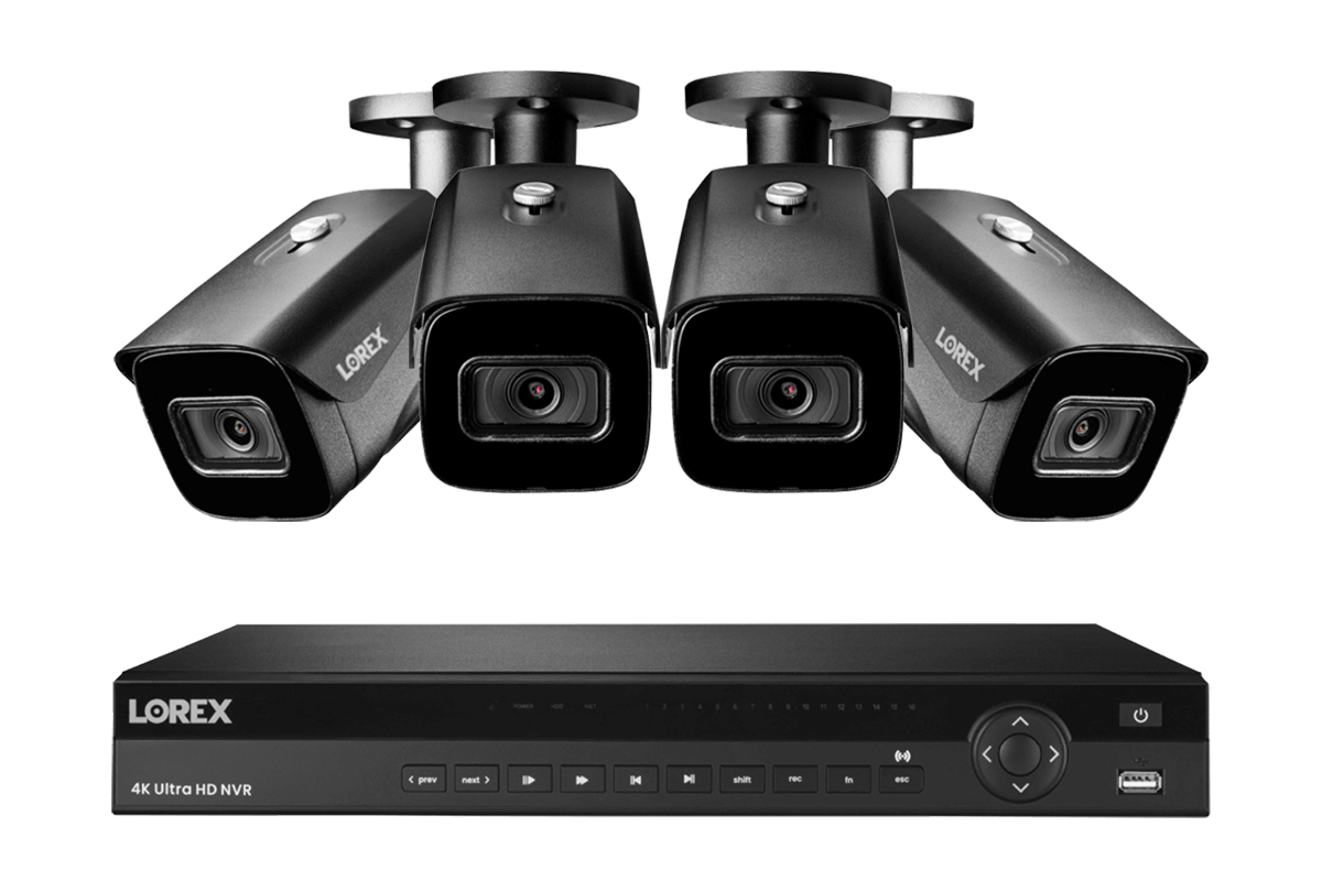 Lorex Nocturnal 3 4K (16 Camera Capable) 4TB NVR System with Smart IP Bullet Security Cameras with Listen-In Audio and 30FPS - Lorex Corporation