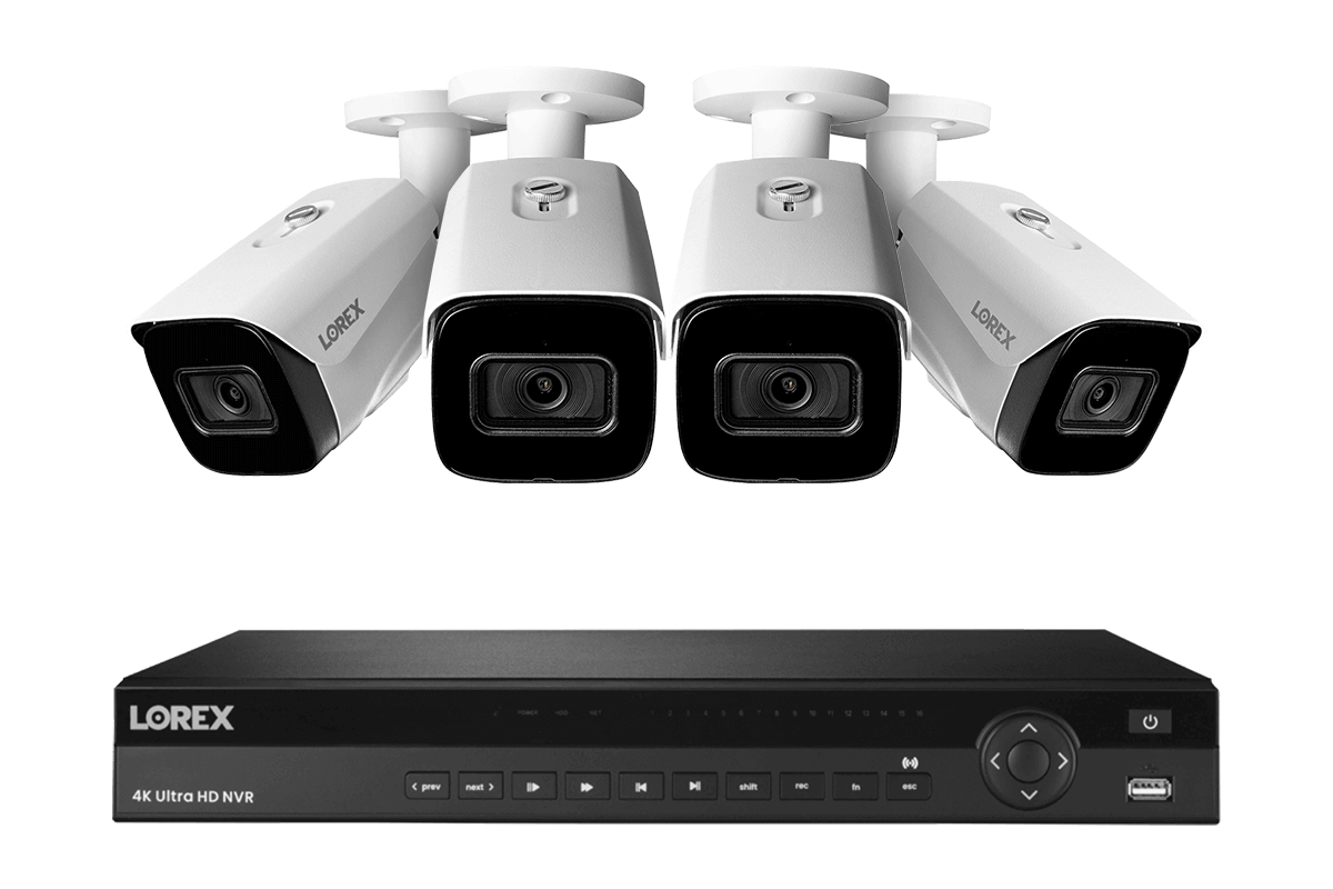 Lorex Nocturnal 3 4K (16 Camera Capable) 4TB NVR System with Smart IP Bullet Security Cameras with Listen-In Audio and 30FPS - Lorex Corporation