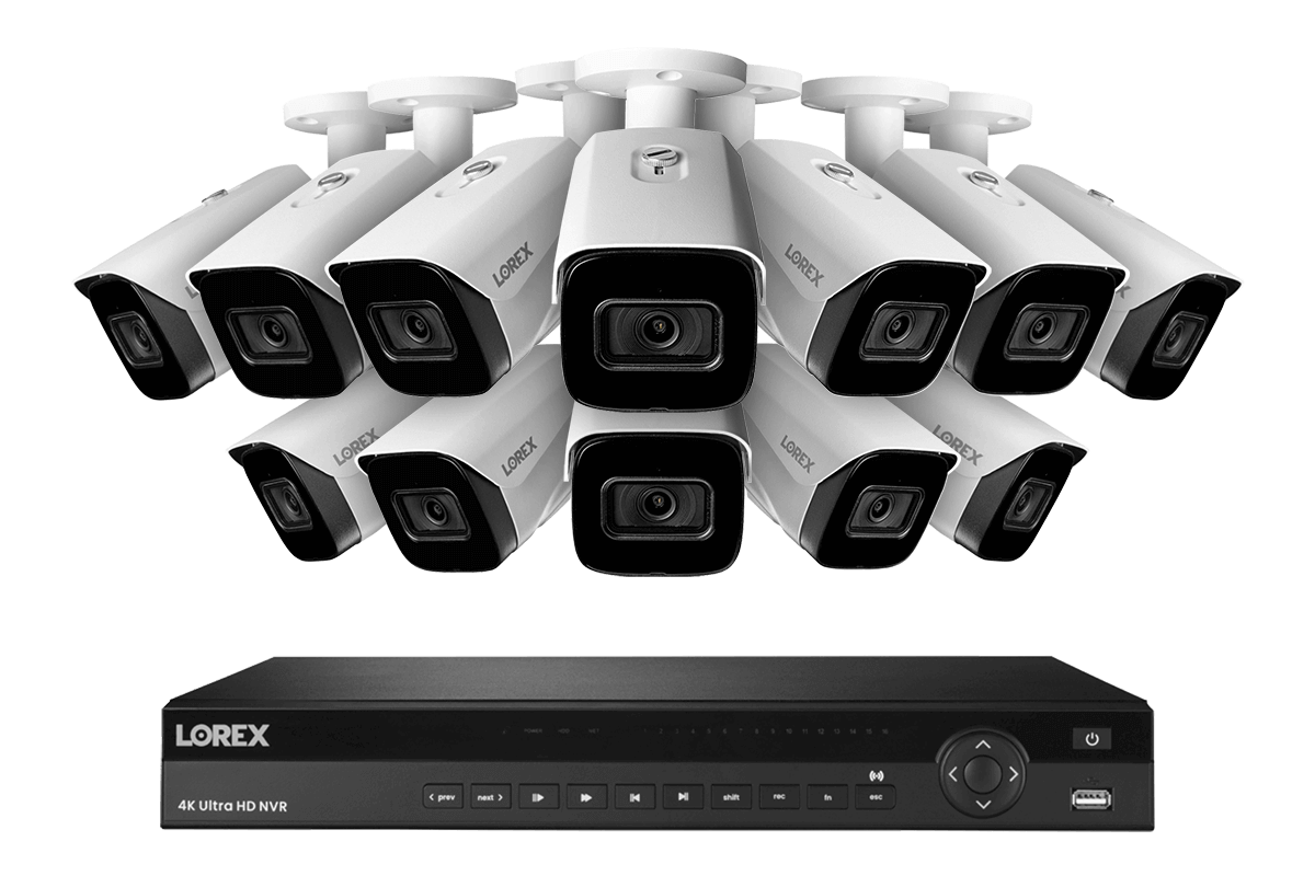 Lorex Nocturnal 3 4K (16 Camera Capable) 4TB NVR System with Smart IP Bullet Security Cameras with Listen-In Audio and 30FPS - Lorex Corporation