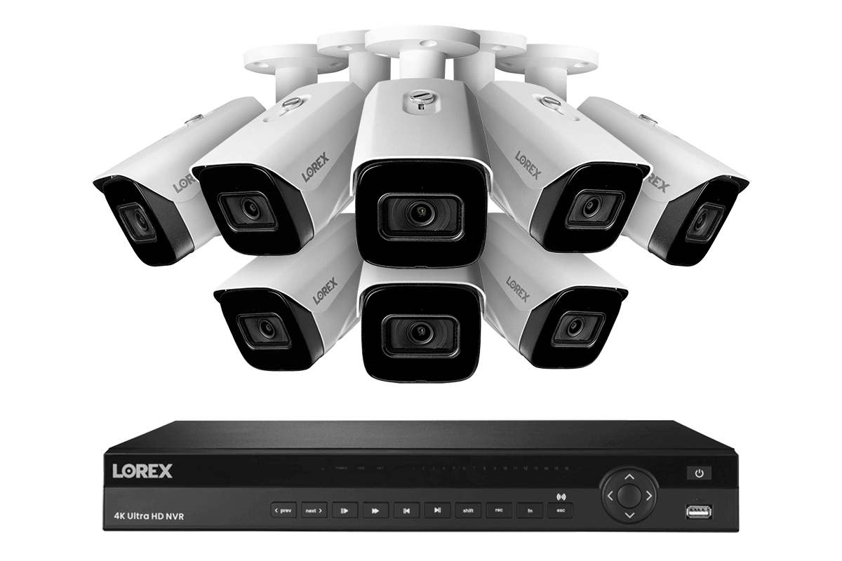 Lorex Nocturnal 3 4K (16 Camera Capable) 4TB NVR System with Smart IP Bullet Security Cameras with Listen-In Audio and 30FPS - Lorex Corporation