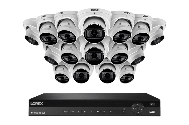 Lorex Nocturnal 3 4K (16 Camera Capable) 4TB Wired NVR System with Smart IP Dome Cameras, 30FPS Recording, Listen-in Audio and Motorized Varifocal Zoom Lenses - Lorex Corporation