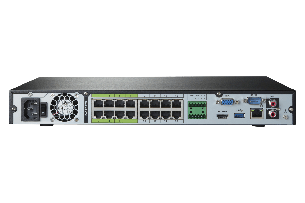 Lorex Nocturnal 3 4K 16-Channel 4TB Wired NVR System with Smart IP Dome Cameras, 30FPS Recording and Listen-in Audio - Lorex Corporation