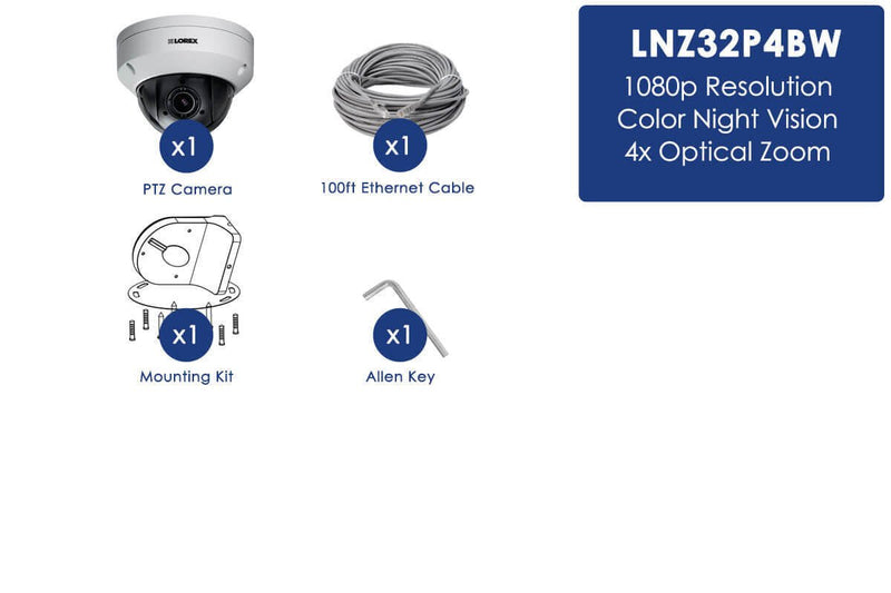Pan-Tilt-Zoom Outoor Metal Camera, 4x Optical Zoom with 1080p HD Video & Color Night Vision - Lorex Corporation