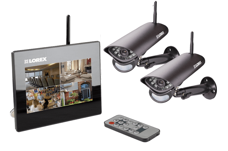Wireless home camera system with 2 wireless cameras, 7 inch monitor - Lorex Corporation
